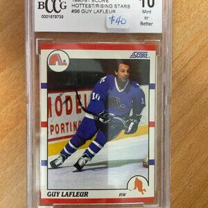 1990-91 Score HottestRising Stars #96 Guy Lafleur Graded BCCG10 Quebec Nordiques